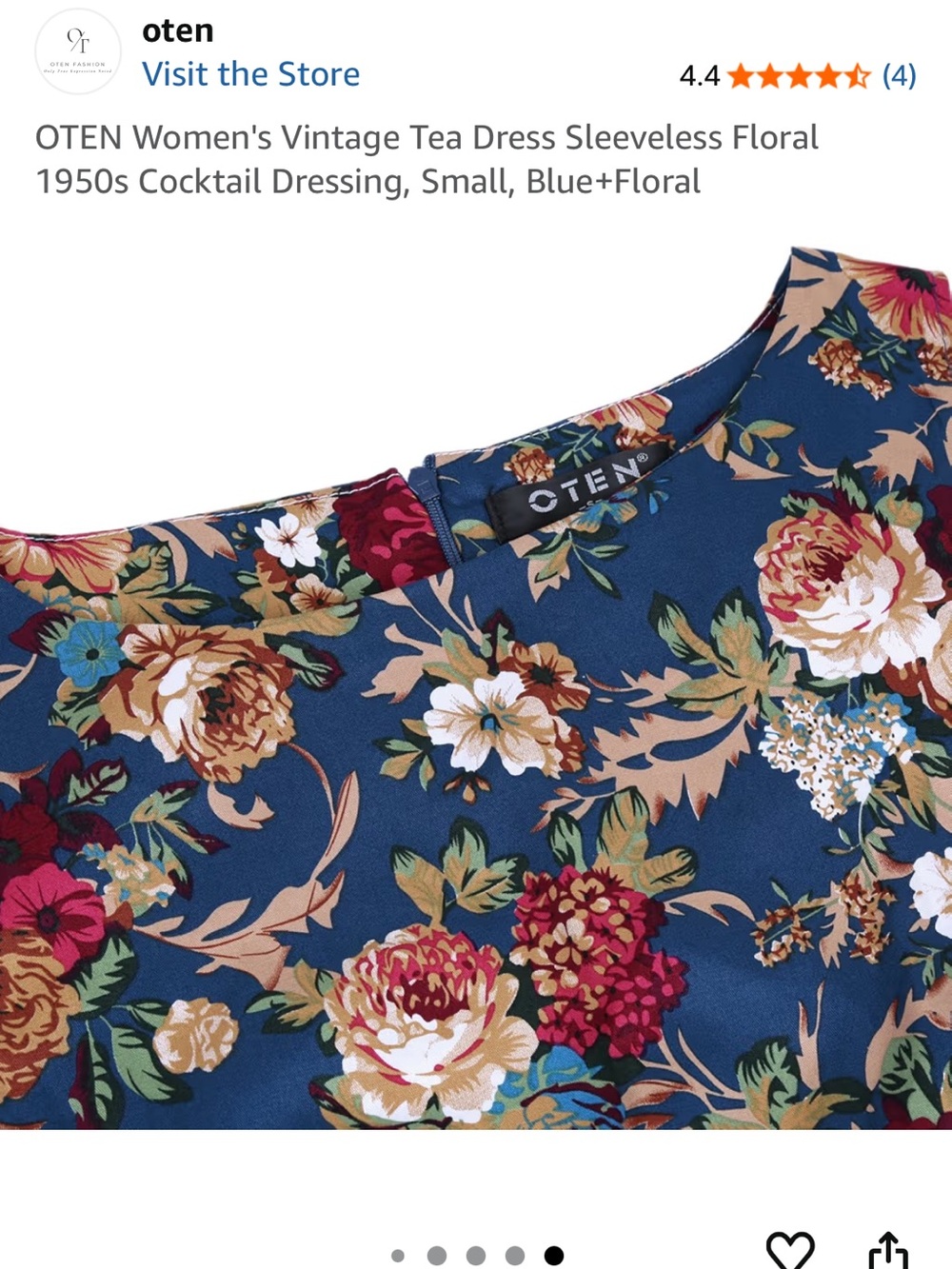NWT Oten Women’s Vintage-Style Tea Dress - Picture 8 of 13